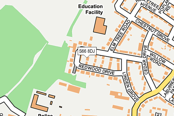 S66 8DJ map - OS OpenMap – Local (Ordnance Survey)