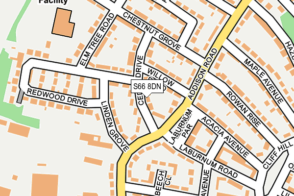 S66 8DN map - OS OpenMap – Local (Ordnance Survey)