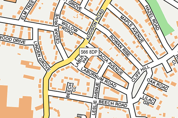 S66 8DP map - OS OpenMap – Local (Ordnance Survey)