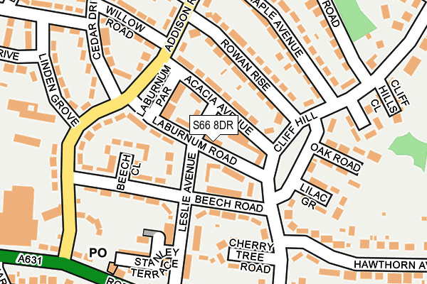 S66 8DR map - OS OpenMap – Local (Ordnance Survey)