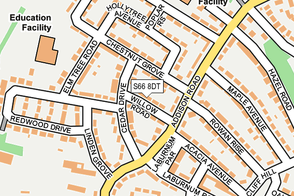 S66 8DT map - OS OpenMap – Local (Ordnance Survey)