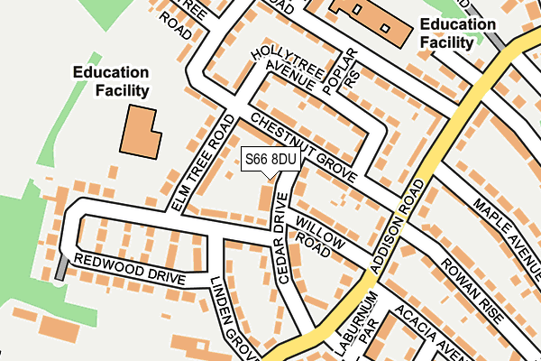 S66 8DU map - OS OpenMap – Local (Ordnance Survey)