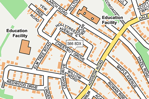 S66 8DX map - OS OpenMap – Local (Ordnance Survey)