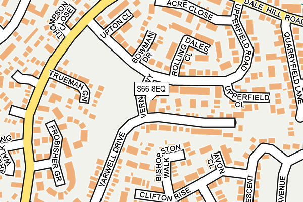 S66 8EQ map - OS OpenMap – Local (Ordnance Survey)
