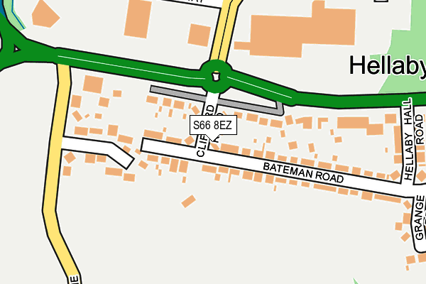 S66 8EZ map - OS OpenMap – Local (Ordnance Survey)