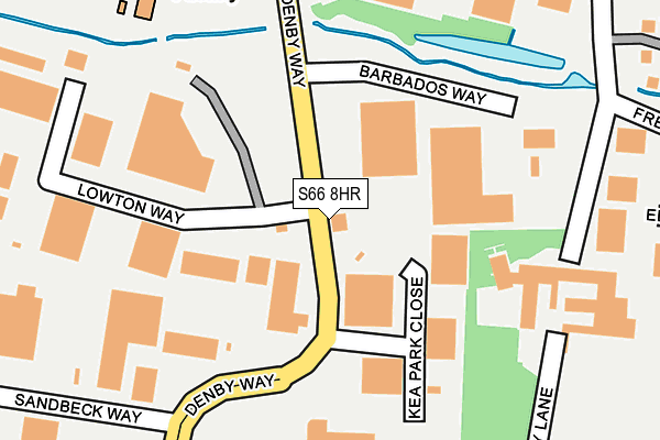 S66 8HR map - OS OpenMap – Local (Ordnance Survey)