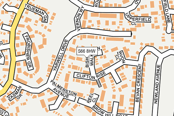 S66 8HW map - OS OpenMap – Local (Ordnance Survey)