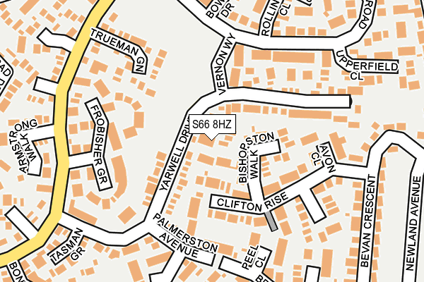 S66 8HZ map - OS OpenMap – Local (Ordnance Survey)