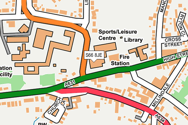 S66 8JE map - OS OpenMap – Local (Ordnance Survey)