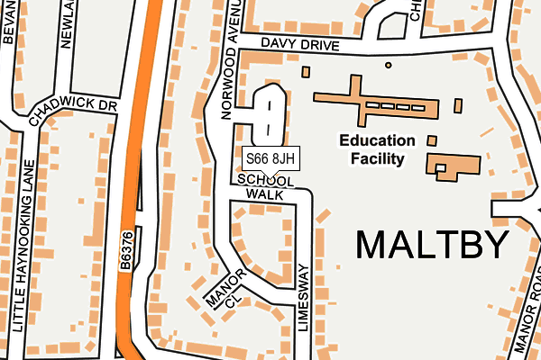 S66 8JH map - OS OpenMap – Local (Ordnance Survey)
