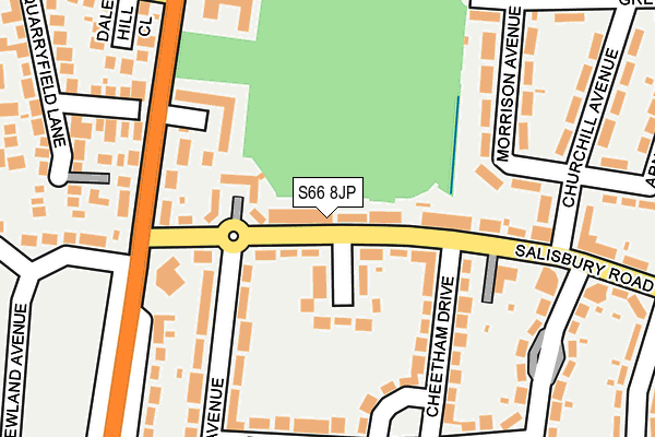 S66 8JP map - OS OpenMap – Local (Ordnance Survey)