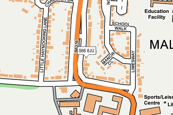 S66 8JU map - OS OpenMap – Local (Ordnance Survey)
