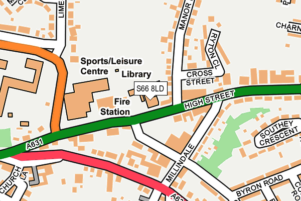 S66 8LD map - OS OpenMap – Local (Ordnance Survey)