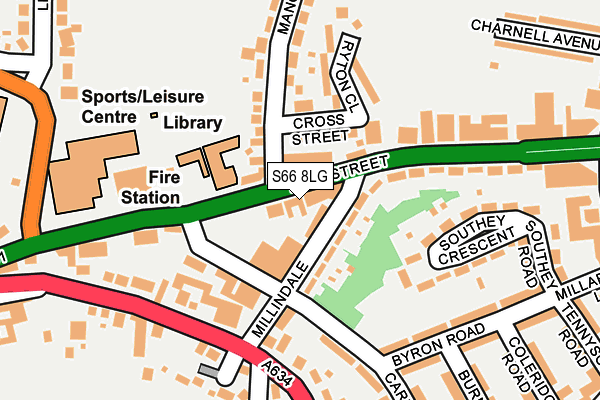 S66 8LG map - OS OpenMap – Local (Ordnance Survey)