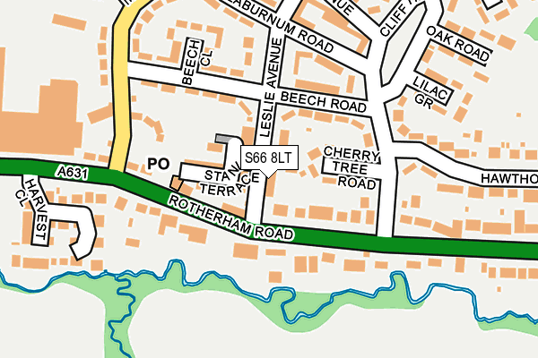 S66 8LT map - OS OpenMap – Local (Ordnance Survey)
