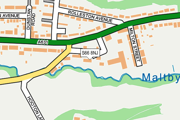 S66 8NJ map - OS OpenMap – Local (Ordnance Survey)