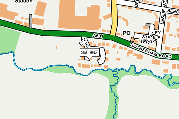 S66 8NZ map - OS OpenMap – Local (Ordnance Survey)