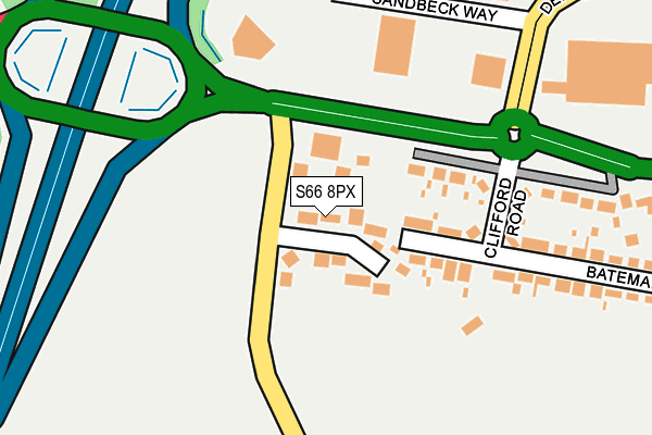 S66 8PX map - OS OpenMap – Local (Ordnance Survey)