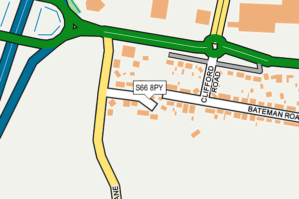 S66 8PY map - OS OpenMap – Local (Ordnance Survey)