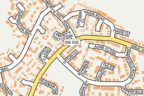 S66 8QE map - OS OpenMap – Local (Ordnance Survey)