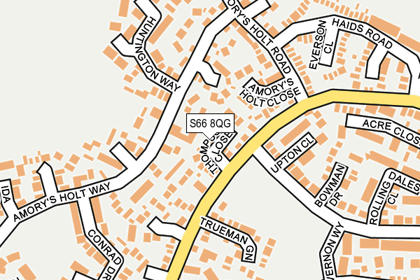 S66 8QG map - OS OpenMap – Local (Ordnance Survey)