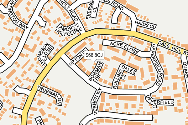 S66 8QJ map - OS OpenMap – Local (Ordnance Survey)
