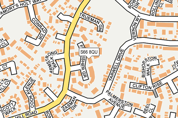S66 8QU map - OS OpenMap – Local (Ordnance Survey)