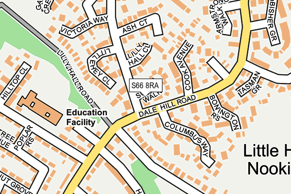S66 8RA map - OS OpenMap – Local (Ordnance Survey)