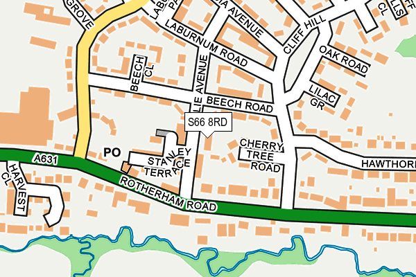 S66 8RD map - OS OpenMap – Local (Ordnance Survey)