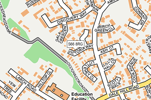 S66 8RG map - OS OpenMap – Local (Ordnance Survey)