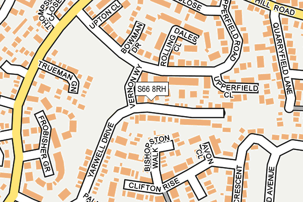 S66 8RH map - OS OpenMap – Local (Ordnance Survey)