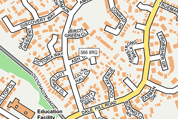 S66 8RQ map - OS OpenMap – Local (Ordnance Survey)