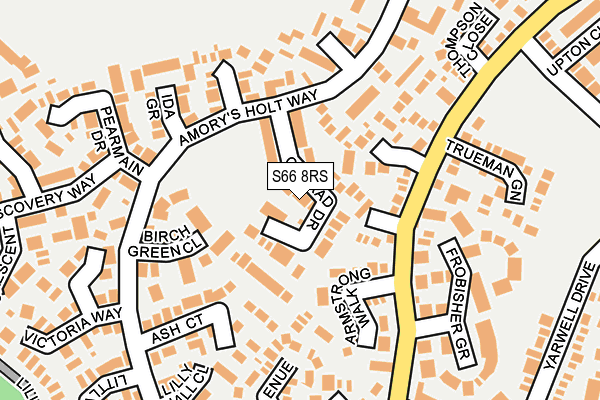 S66 8RS map - OS OpenMap – Local (Ordnance Survey)