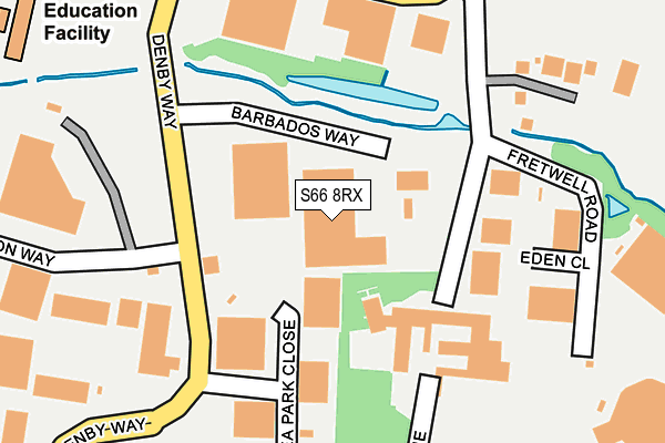 S66 8RX map - OS OpenMap – Local (Ordnance Survey)