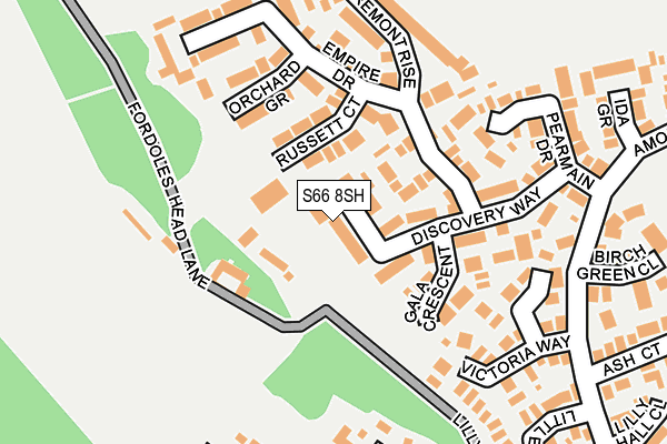 S66 8SH map - OS OpenMap – Local (Ordnance Survey)