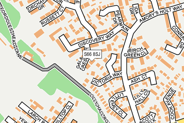 S66 8SJ map - OS OpenMap – Local (Ordnance Survey)