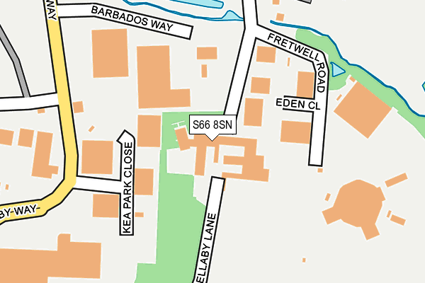 S66 8SN map - OS OpenMap – Local (Ordnance Survey)