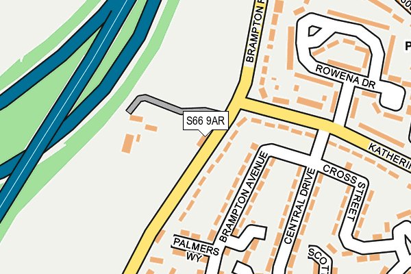 S66 9AR map - OS OpenMap – Local (Ordnance Survey)