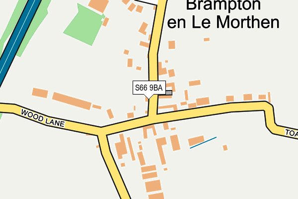 S66 9BA map - OS OpenMap – Local (Ordnance Survey)