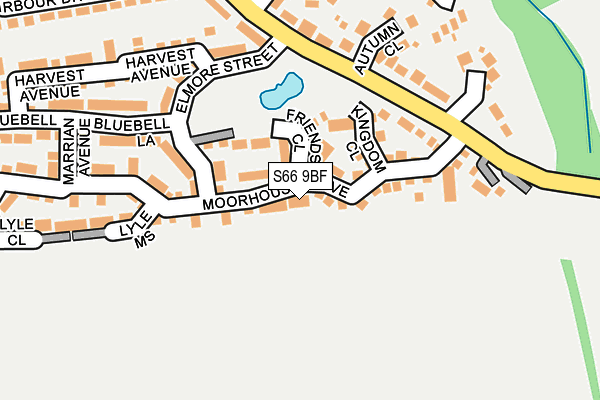 S66 9BF map - OS OpenMap – Local (Ordnance Survey)