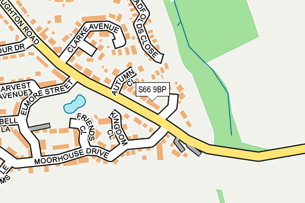 S66 9BP map - OS OpenMap – Local (Ordnance Survey)