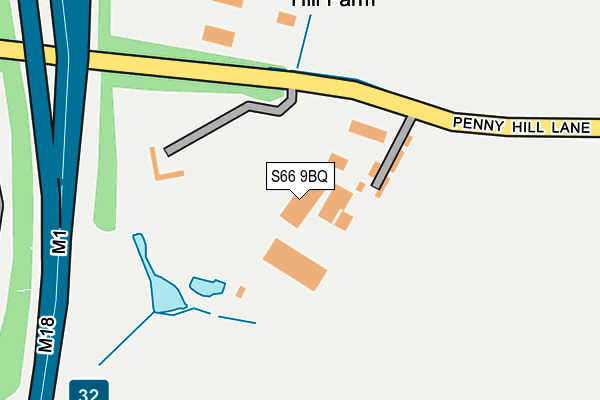 S66 9BQ map - OS OpenMap – Local (Ordnance Survey)