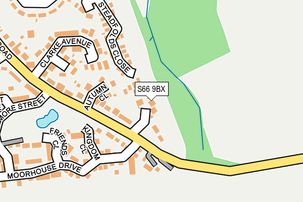 S66 9BX map - OS OpenMap – Local (Ordnance Survey)