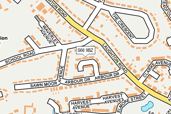 S66 9BZ map - OS OpenMap – Local (Ordnance Survey)
