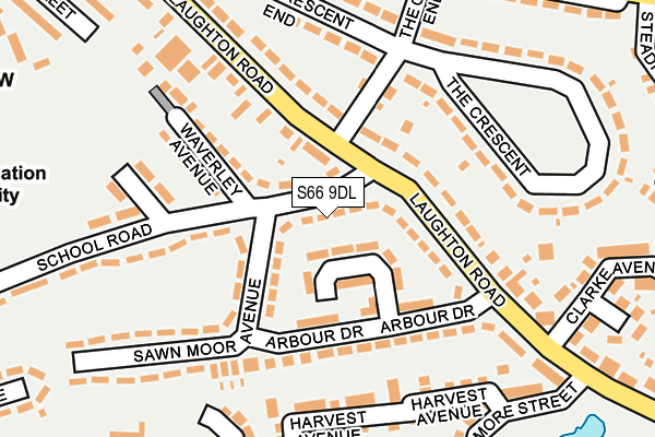 S66 9DL map - OS OpenMap – Local (Ordnance Survey)