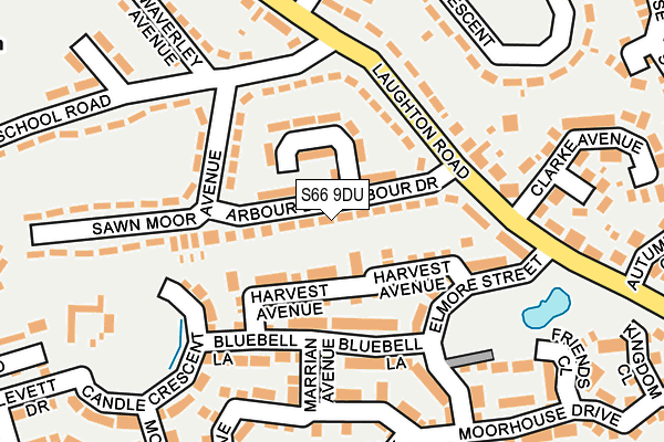 S66 9DU map - OS OpenMap – Local (Ordnance Survey)