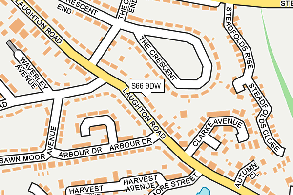S66 9DW map - OS OpenMap – Local (Ordnance Survey)
