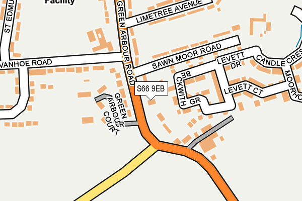 S66 9EB map - OS OpenMap – Local (Ordnance Survey)