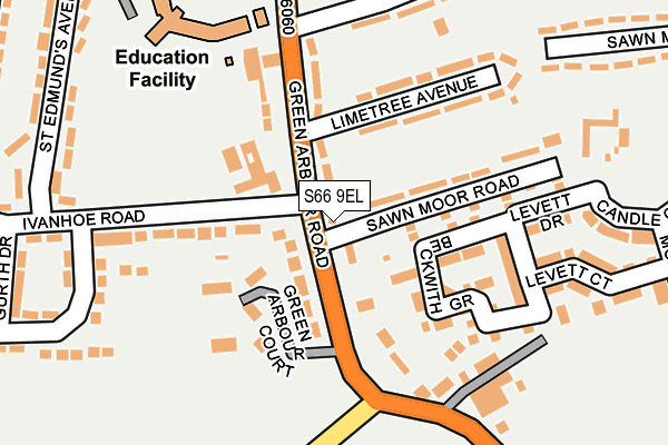 S66 9EL map - OS OpenMap – Local (Ordnance Survey)