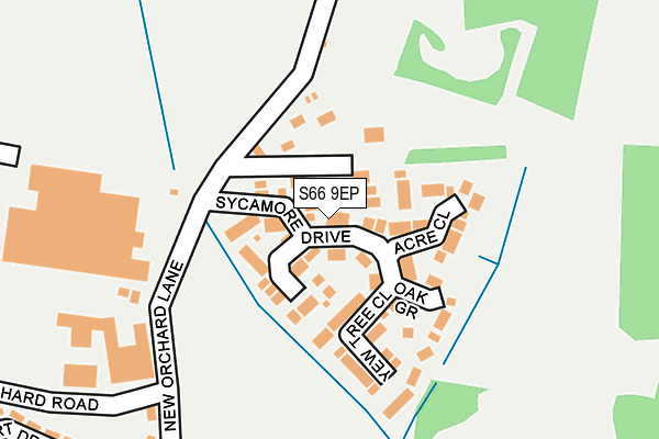 S66 9EP map - OS OpenMap – Local (Ordnance Survey)